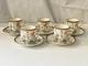 Antique Chinese Floral Hand Painted Gold Gilt Set Of 5 Cups And Saucers