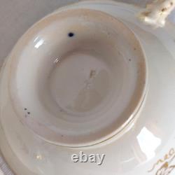 Antique Coalport 2 cups and 2 saucers in the Adelaide shape (c. 1820)
