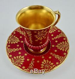 Antique Coalport Chocolate Cup & Saucer