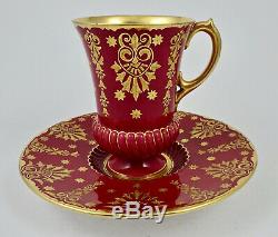 Antique Coalport Chocolate Cup & Saucer