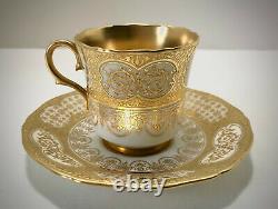 Antique Coalport Demitasse Cup & Saucer, Gold Encrusted