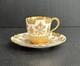 Antique Coalport England Gold Encrusted Jeweled Demitasse And Saucer Set