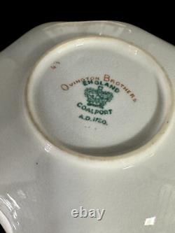 Antique Coalport Gold & White Demitasse Cups & Saucers Ovington Bros. Set Of 5
