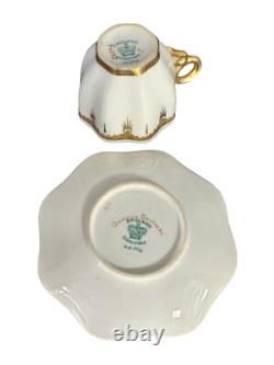 Antique Coalport Gold & White Demitasse Cups & Saucers Ovington Bros. Set Of 5