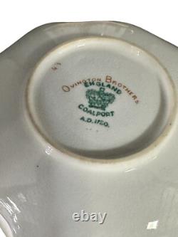Antique Coalport Gold & White Demitasse Cups & Saucers Ovington Bros. Set Of 5