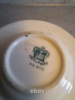 Antique Coalport Porcelain Mini Demitasse Cup And Saucer Floral Gilded c1891s