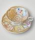 Antique Coalport Porcelain Tea Cup & Saucer C. 1830, Hand Painted Gilt Pattern 98