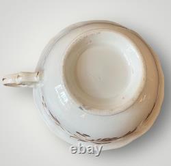 Antique Coalport Porcelain Tea Cup & Saucer c. 1830, Hand Painted Gilt Pattern 98