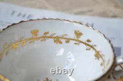Antique Coalport Porcelain Teacup & Saucer Pattern 996 Floral Gold Gilded C. 1827