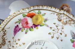 Antique Coalport Porcelain Teacup & Saucer Pattern 996 Floral Gold Gilded C. 1827