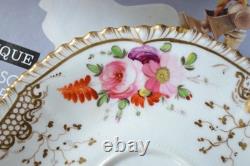 Antique Coalport Porcelain Teacup & Saucer Pattern 996 Floral Gold Gilded C. 1827