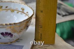 Antique Coalport Porcelain Teacup & Saucer Pattern 996 Floral Gold Gilded C. 1827