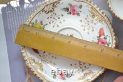 Antique Coalport Porcelain Teacup & Saucer Pattern 996 Floral Gold Gilded C. 1827