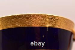 Antique Coalport Tea Cup Saucer Set Cobalt Blue Gold Teacup
