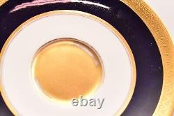 Antique Coalport Tea Cup Saucer Set Cobalt Blue Gold Teacup