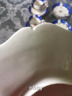 Antique Coalport Tea Cups True Trios Cake Plates Celeste Blue Gold Tea Set X22