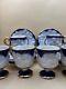 Antique Coffee Set Of Cups & Saucers Cobalt White & Gold With Cherubsset Of 12