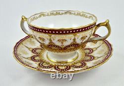 Antique Copelands China Jeweled Soup Cup & Saucer