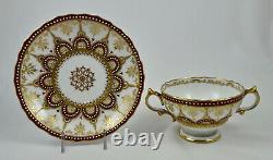 Antique Copelands China Jeweled Soup Cup & Saucer