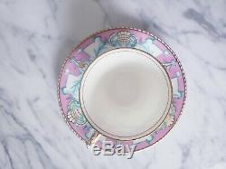 Antique Copelands Cup & Saucer Made for turquoise, pink and gold gilt