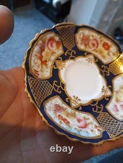 Antique Cup And Saucer Hammersley Pink Rose Gold Gilt