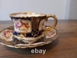 Antique Cup And Saucer Hammersley Pink Rose Gold Gilt