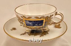 Antique Davenport Demitasse Cup & Saucer, Hand Painted, Aesthetic