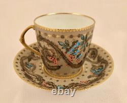 Antique Demartine Limoges Demitasse Cup & Saucer, Made for Tiffany, Moroccan
