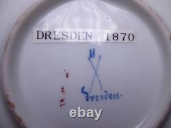 Antique Dresden 1870 Gold Flower Pattern Demitasse Cup & Saucer