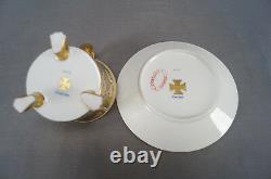 Antique Dresden Hand Painted Wilhelm I Portrait Gold & Jeweled Cup & Saucer