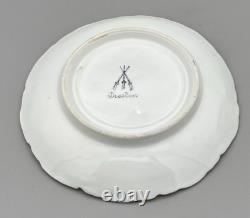 Antique Dresden Porcelain Cup and Saucer Green Rare Flower Gilded Floral