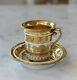 Antique Early 19thc Old Paris France Empire Cup Saucer Gold Picturesque Jeweled