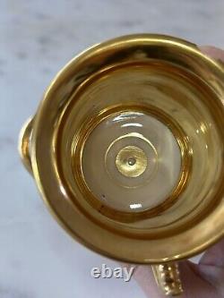 Antique Early 19thC Old Paris France Empire Cup Saucer Gold Picturesque Jeweled