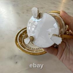 Antique Early 19thC Old Paris France Empire Cup Saucer Gold Picturesque Jeweled