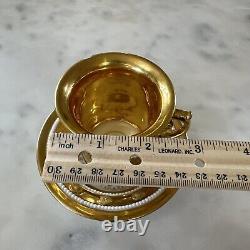 Antique Early 19thC Old Paris France Empire Cup Saucer Gold Picturesque Jeweled