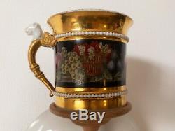 Antique Empire Old Paris porcelain French cabinet cup & saucer 19th c Sevres