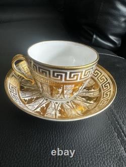 Antique English Spode Porcelain Tea Cup & Saucer Fine Hand Gilding C. 1810