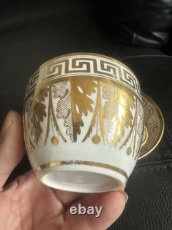 Antique English Spode Porcelain Tea Cup & Saucer Fine Hand Gilding C. 1810