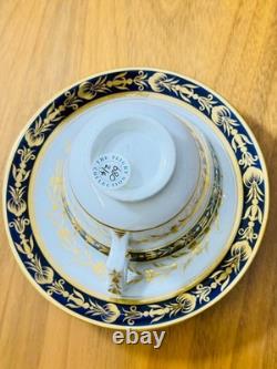 Antique Flight Barr Barr Worcester Porcelain Cups &Saucers Cobalt Blue Gold Gilt
