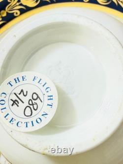 Antique Flight Barr Barr Worcester Porcelain Cups &Saucers Cobalt Blue Gold Gilt