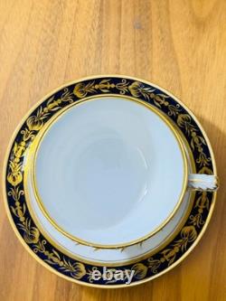 Antique Flight Barr Barr Worcester Porcelain Cups &Saucers Cobalt Blue Gold Gilt