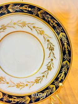 Antique Flight Barr Barr Worcester Porcelain Cups &Saucers Cobalt Blue Gold Gilt