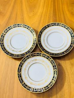 Antique Flight Barr Barr Worcester Porcelain Cups &Saucers Cobalt Blue Gold Gilt