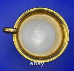 Antique French Empire Old Paris Porcelain 22K Gilded Coffee Cup and Saucer