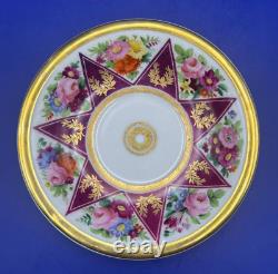 Antique French Empire Old Paris Porcelain 22K Gilded Coffee Cup and Saucer