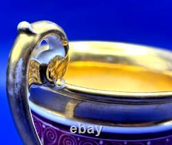 Antique French Empire Old Paris Porcelain 22K Gilded Coffee Cup and Saucer