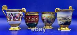Antique French Empire Old Paris Porcelain 22K Gilded Coffee Cup and Saucer