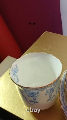 Antique GDA Limoges No 1 Blue Scroll & Gold Service. 15 Pieces