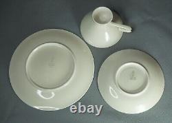 Antique German Elfenbein Bavaria Porcelain Trio Set Tea Cup Saucer Plate withGold