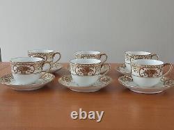 Antique Golden Baskets Noritake Japanese Teaware Set, Tea Cup & Saucer Set of 6